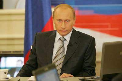 V. Putin v kremelském studiu - Zdroj: Kremlin.ru
